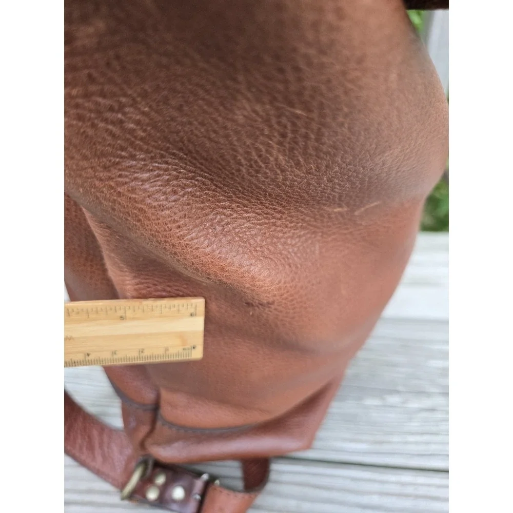 Portland Leather Goods Retired Roll Top Leather Backpack Nutmeg